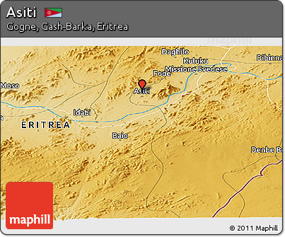 Physical Panoramic Map of Asiti