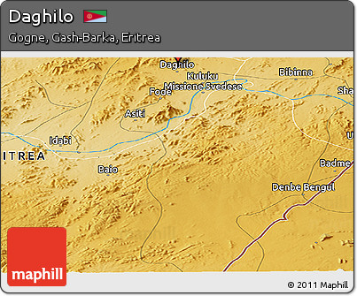 Physical Panoramic Map of Daghilo