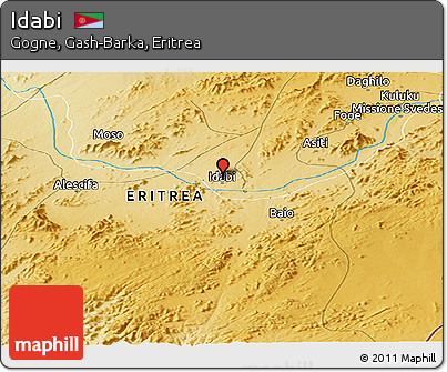 Physical Panoramic Map of Idabi