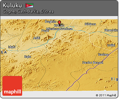 Physical Panoramic Map of Kuluku