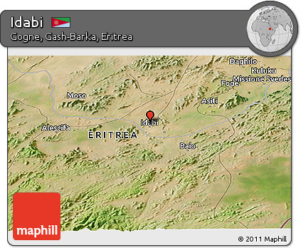 Satellite Panoramic Map of Idabi
