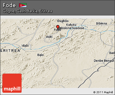Shaded Relief Panoramic Map of Fode