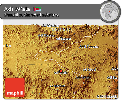Physical 3D Map of Adi-W'ala