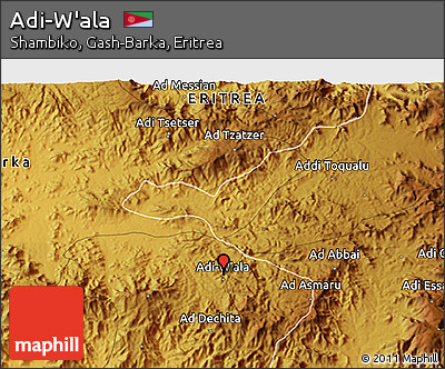 Physical 3D Map of Adi-W'ala