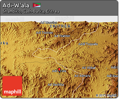 Physical 3D Map of Adi-W'ala