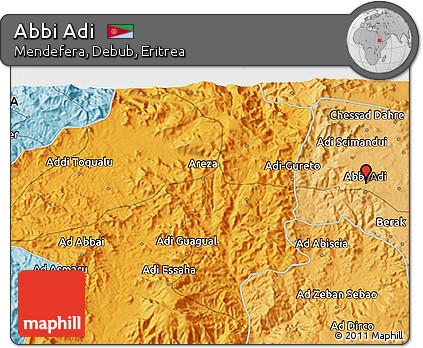 Political 3D Map of Abbi Adi