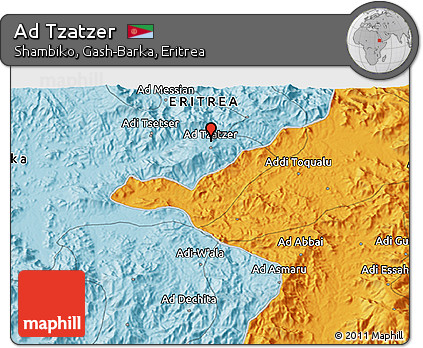 Political 3D Map of Ad Tzatzer