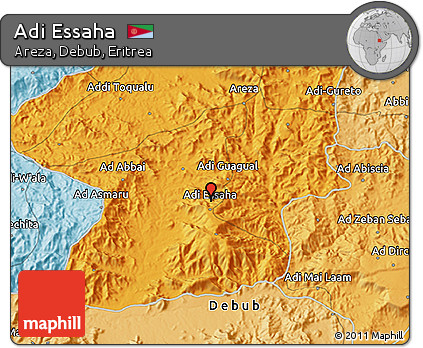 Political 3D Map of Adi Essaha