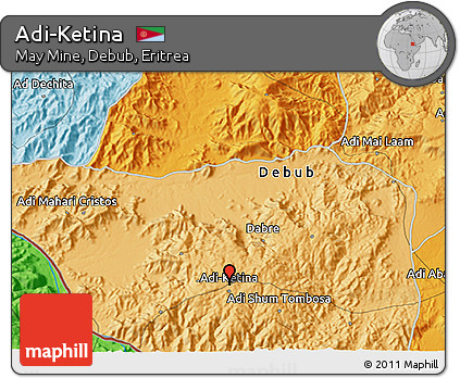 Political 3D Map of Adi-Ketina