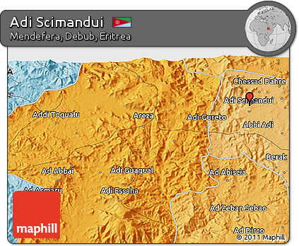 Political 3D Map of Adi Scimandui