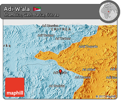 Political 3D Map of Adi-W'ala