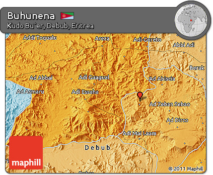 Political 3D Map of Buhunena