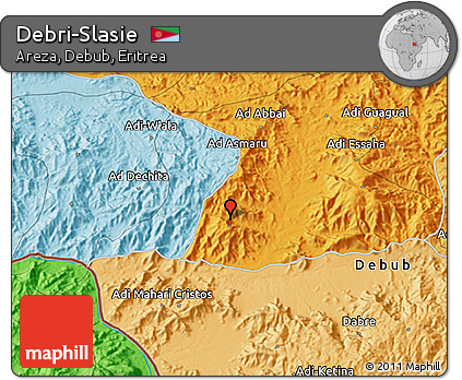 Political 3D Map of Debri-Slasie