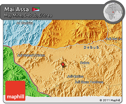 Political 3D Map of Mai Assa