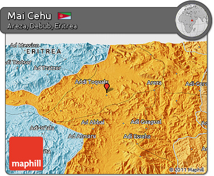 Political 3D Map of Mai Cehu