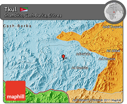 Political 3D Map of Tkul