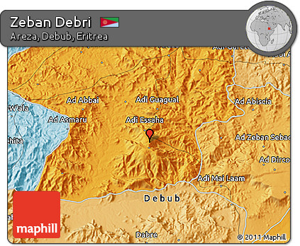 Political 3D Map of Zeban Debri