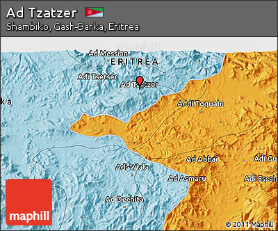 Political 3D Map of Ad Tzatzer