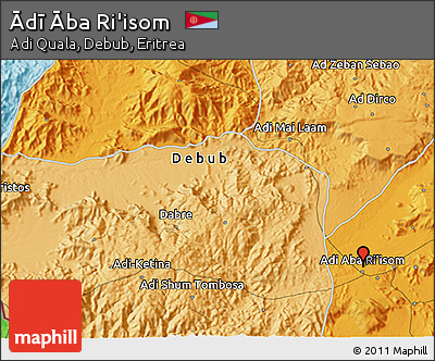 Political 3D Map of Ādī Āba Ri'isom