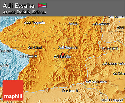 Political 3D Map of Adi Essaha