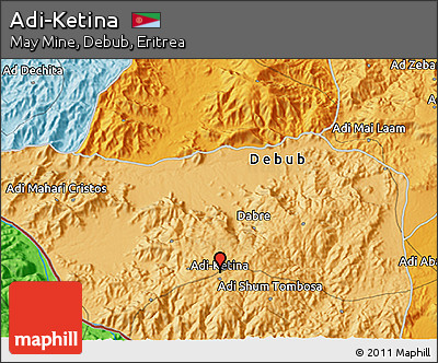 Political 3D Map of Adi-Ketina