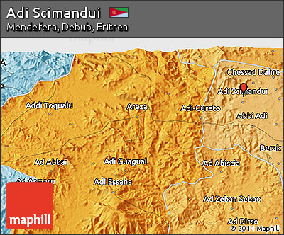 Political 3D Map of Adi Scimandui