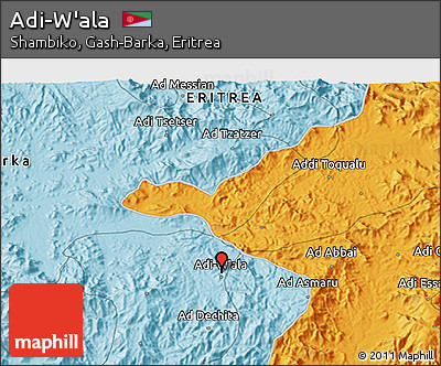 Political 3D Map of Adi-W'ala
