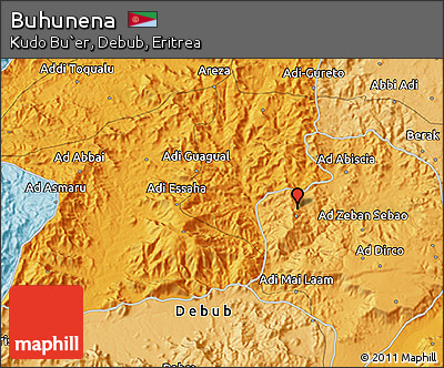Political 3D Map of Buhunena