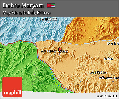 Political 3D Map of Debre Maryam