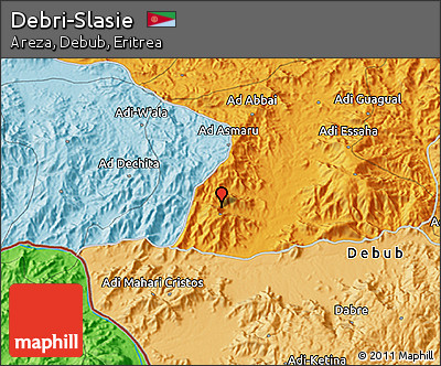 Political 3D Map of Debri-Slasie