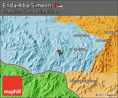 Political 3D Map of Enda-Aba-Simeon