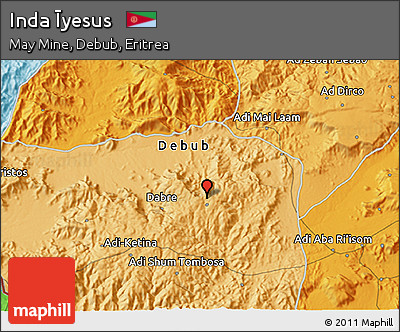 Political 3D Map of Inda Īyesus