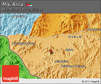 Political 3D Map of Mai Assa