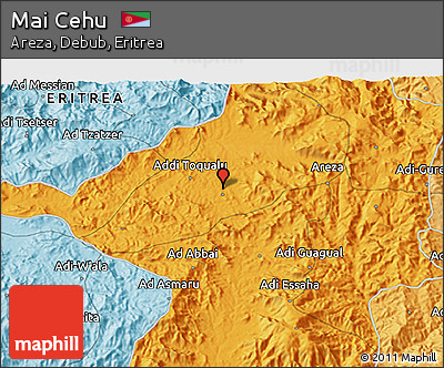 Political 3D Map of Mai Cehu