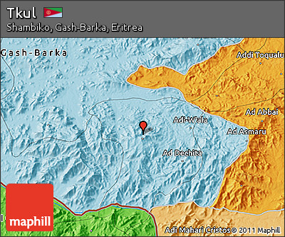 Political 3D Map of Tkul