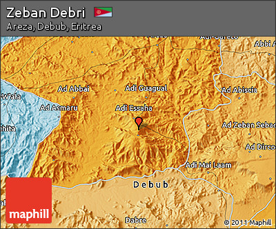 Political 3D Map of Zeban Debri