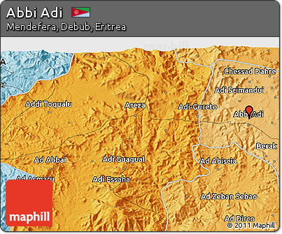 Political 3D Map of Abbi Adi