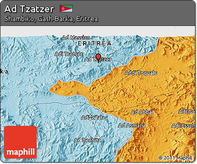 Political 3D Map of Ad Tzatzer