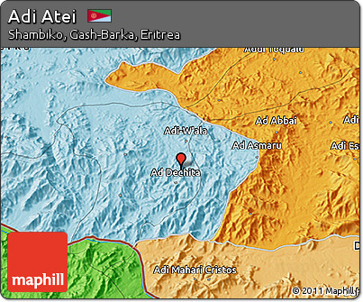 Political 3D Map of Adi Atei