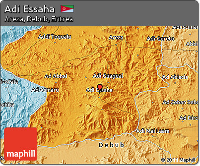 Political 3D Map of Adi Essaha