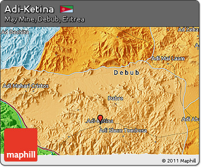 Political 3D Map of Adi-Ketina