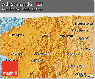 Political 3D Map of Adi Scimandui