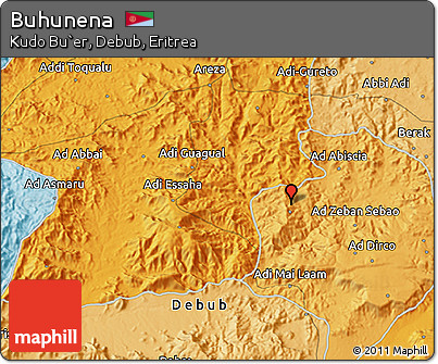 Political 3D Map of Buhunena
