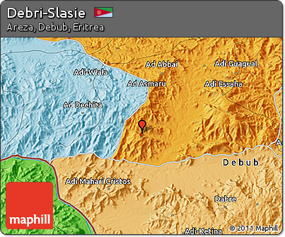 Political 3D Map of Debri-Slasie