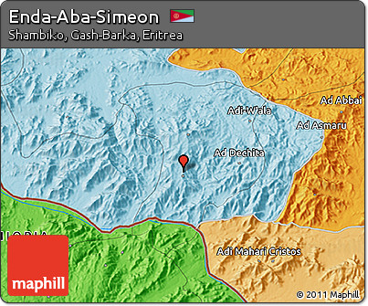 Political 3D Map of Enda-Aba-Simeon