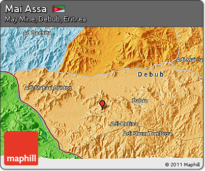 Political 3D Map of Mai Assa