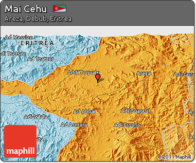 Political 3D Map of Mai Cehu