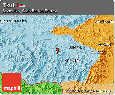 Political 3D Map of Tkul