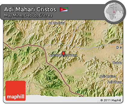 Satellite 3D Map of Adi Mahari Cristos