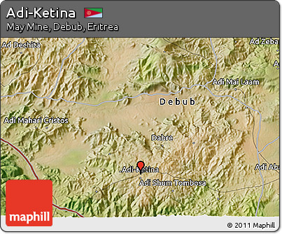 Satellite 3D Map of Adi-Ketina